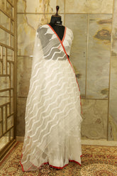 Exclusive Jamdani White Saree Handwoven